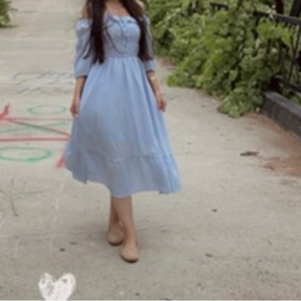 Blue midi dress. Casual dress. Size xs (2-4)